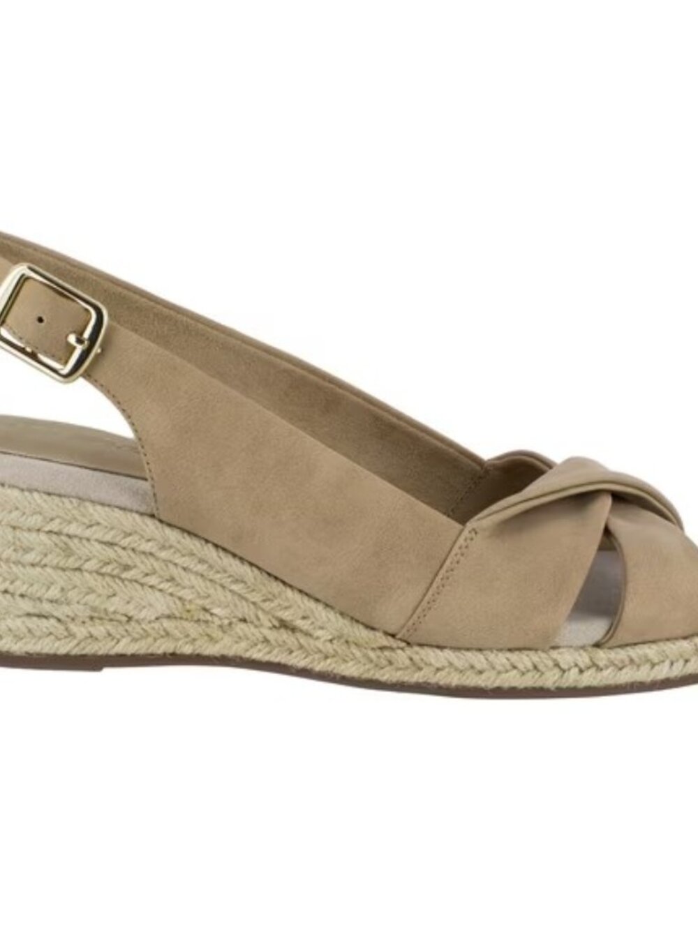 NWOT Easy Street Maureen Women's Espadrille Wedge Sandals (Beige) Size 8